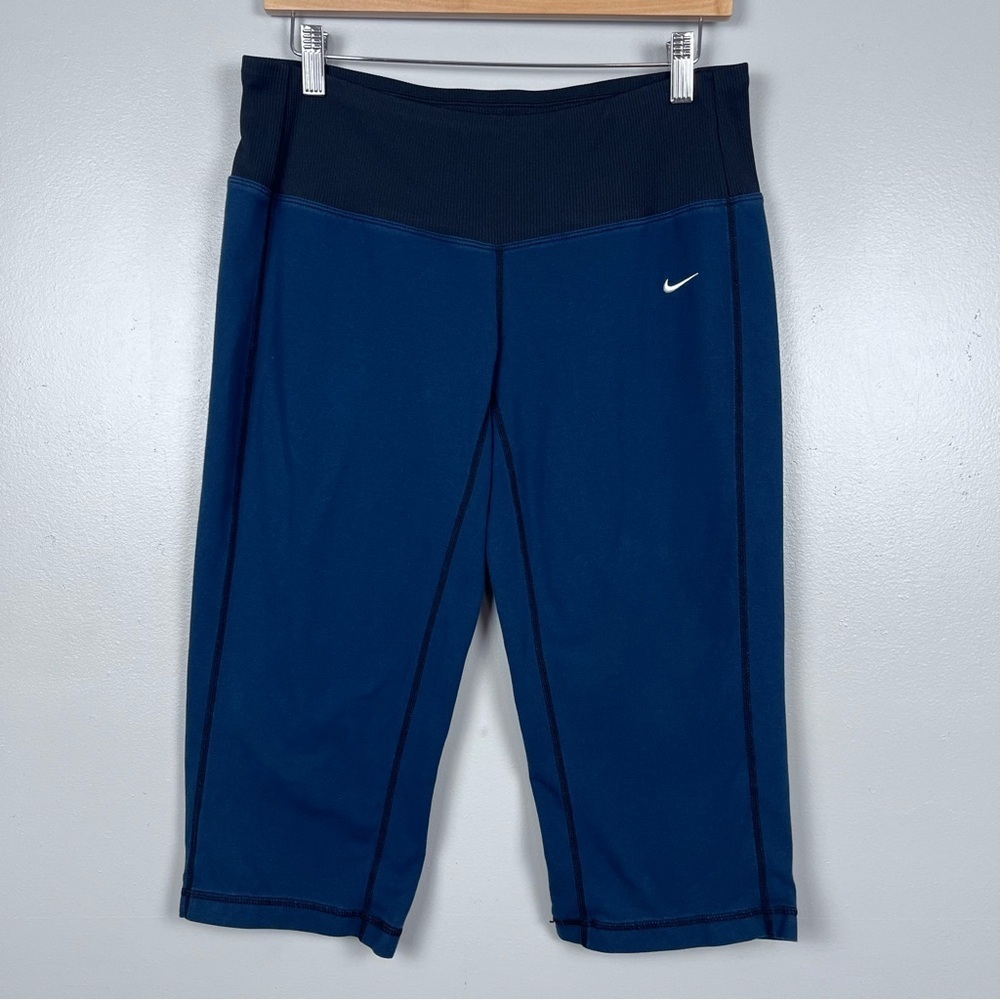 Nike Women's Fit-Dri Blue Capri Elastic Waist Leggings 337859 Size M; Activewear